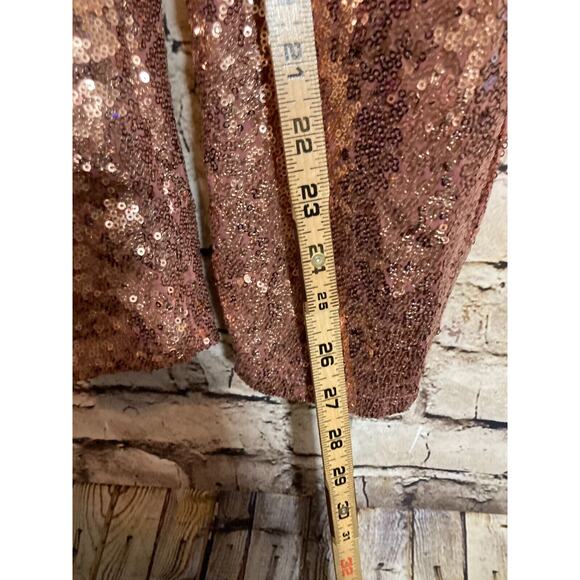 Project Runway Pants Womens Small All Over Sequins Blush Pink Pull On Stretch - Picture 9 of 15